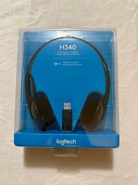 Logitech H340 USB Computer PC Headset Noise Canceling Microphone NEW IN BOX
